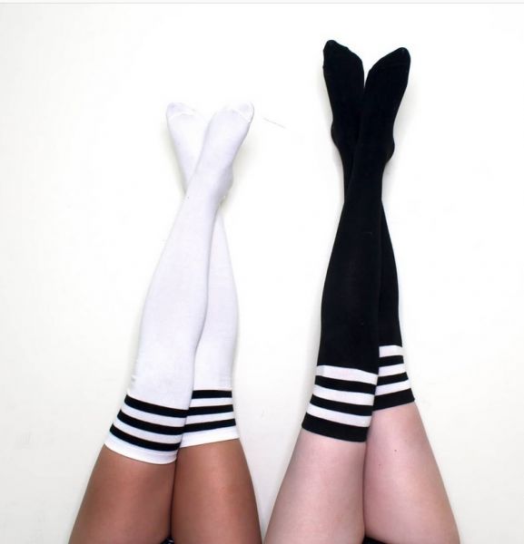 Thigh High Stockings with Stripes